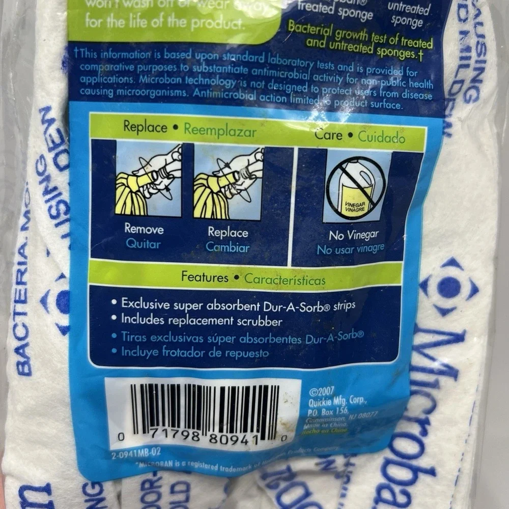 2 Quickie Home Pro Ring a Mop Refills 0941MB Microban Fight Bacteria Mold Mildew